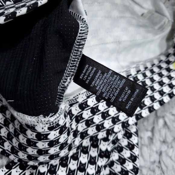 Betabrand Small Short Petite Skinny Leg Pencil Dress Pants Catstooth Black White - Picture 5 of 10